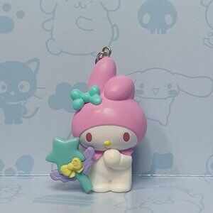 This is a My Melody figure keychain from the Sanrio "Hello Kitty & Friends Dream